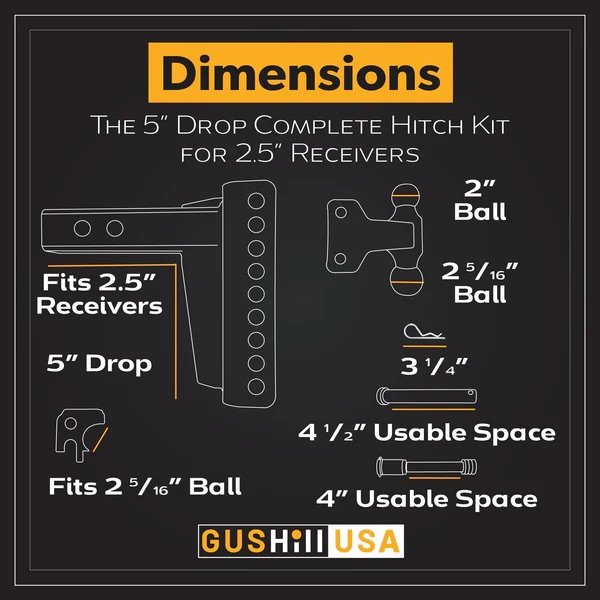 Hitch: 2.5" Receiver (5" Drop) Gushill