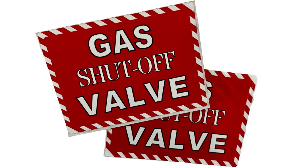 Sign: Gas Shut-off Valve Sticker