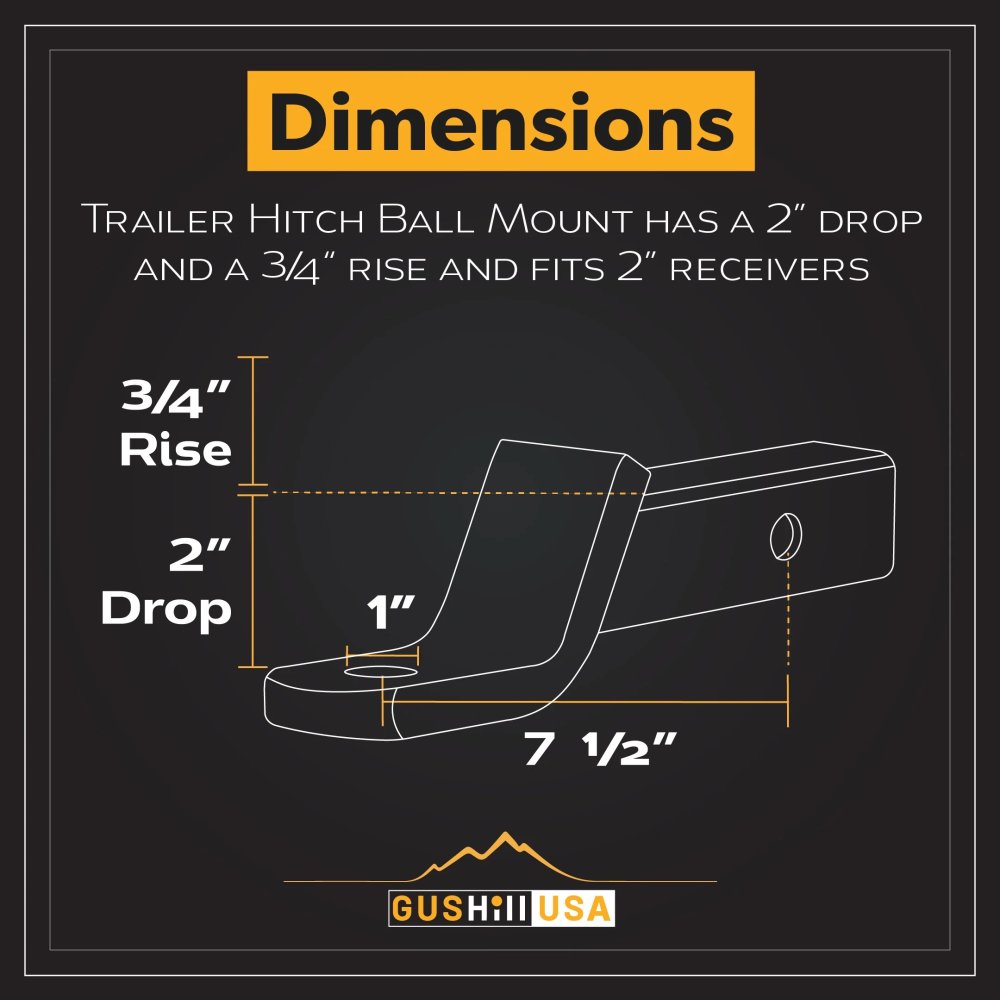 Hitch: 2" Drop / 1" Hole Gushill