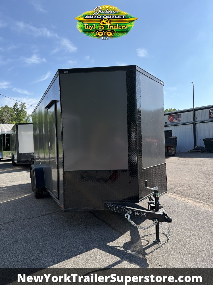 2026 Quality Cargo 7x16 w/ 7' Ceiling, Rear Wing, Black Out Package, PolyCore Sides