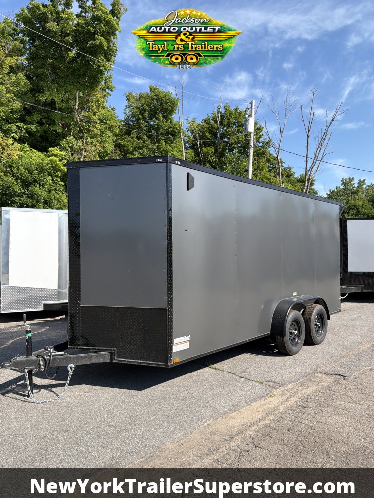 2026 Quality Cargo 7x16 w/ 7' Ceiling, Rear Wing, Black Out Package, PolyCore Sides