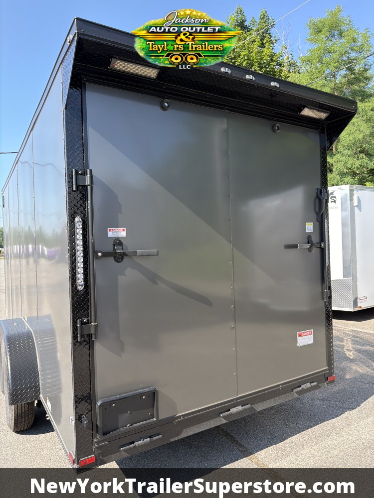 2026 Quality Cargo 7x16 w/ 7' Ceiling, Rear Wing, Black Out Package, PolyCore Sides