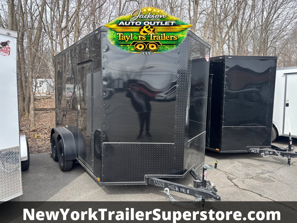 2026 Quality Cargo Trailer 7X12TA w/ 7' Ceiling, Rear Wing with Lights, and Blackout Package