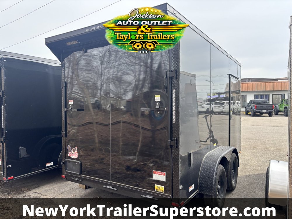 2026 Quality Cargo Trailer 7X12TA w/ 7' Ceiling, Rear Wing with Lights, and Blackout Package