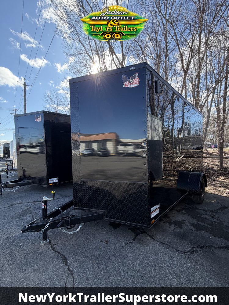 2026 Quality Cargo 7x12SA Trailer w/ 7' Ceiling, Rear Wing & Blackout Package