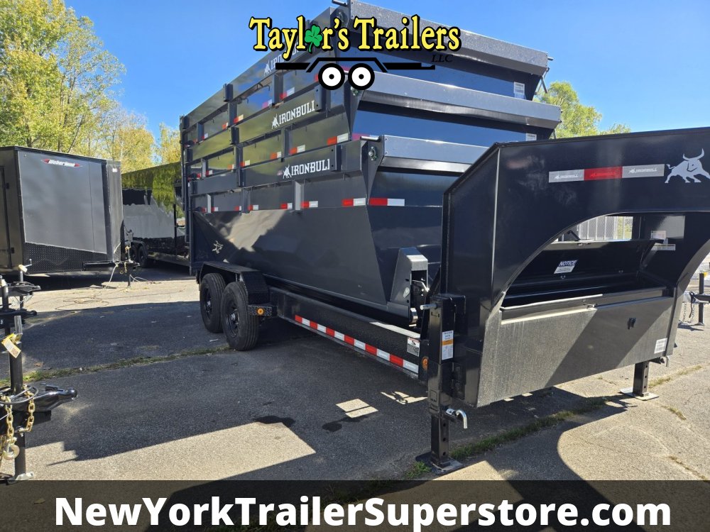 2026 Iron Bull 83x16TA Roll Off Dump Trailer 14k GVW w/ 3 16 Yard Bins & Tarp Kits
