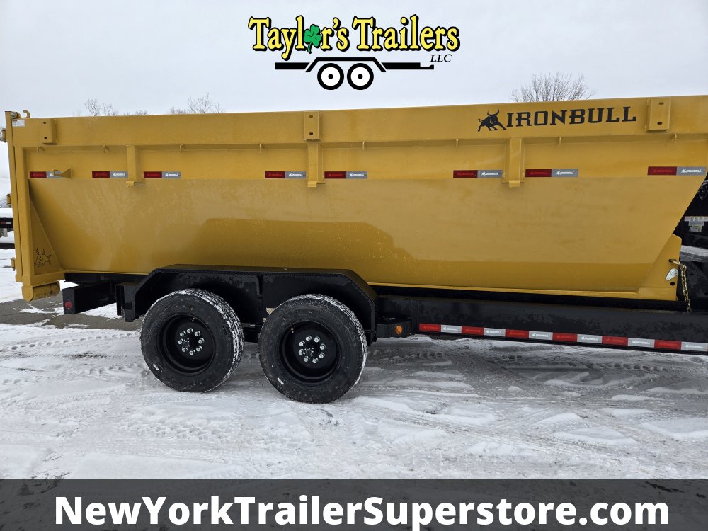 2026 Iron Bull 83x16TA Roll Off Gooseneck Dump Trailer I-Beam 16k GVW w/ 2-Yellow Bins