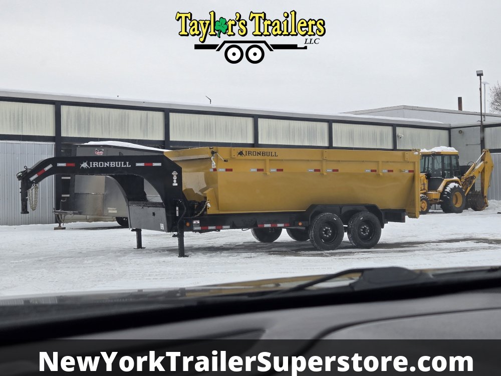 2026 Iron Bull 83x16TA Roll Off Gooseneck Dump Trailer I-Beam 16k GVW w/ 2-Yellow Bins