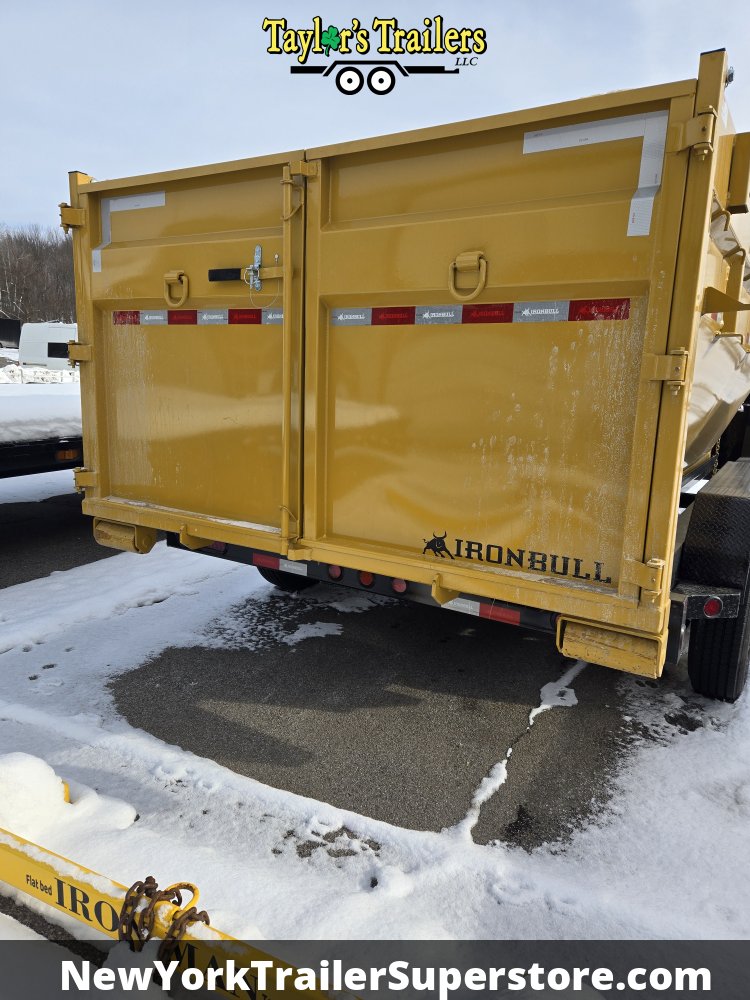 2026 Iron Bull 83x16TA Roll Off Gooseneck Dump Trailer I-Beam 16k GVW w/ 2-Yellow Bins