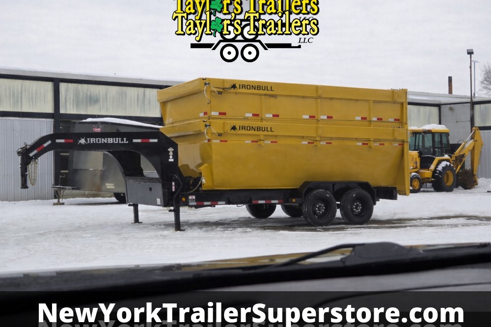 2026 Iron Bull 83x16TA Roll Off Gooseneck Dump Trailer I-Beam 16k GVW w/ 2-Yellow Bins