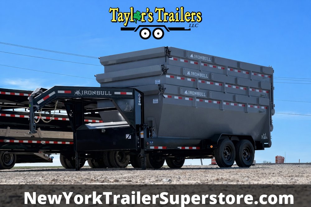 2026 Iron Bull 83x20TA Roll Off Gooseneck Dump Trailer I-Beam 16k GVW w/ 3- Gray Bins