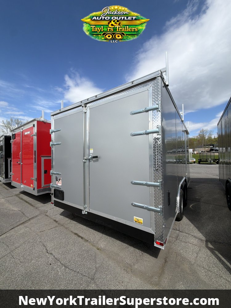 2026 Quality Cargo 8.5x16 Contractor Job Trailer w/ 6'6 Ceiling, Walkable Roof, Ladder Racks, Ladder