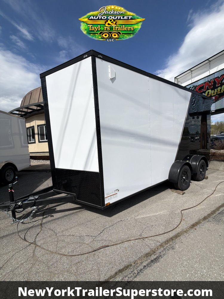 2026 Quality Cargo 7x16 w/ 7'5 Ceiling, Rear Wing, Two-Tone, Blackout Package