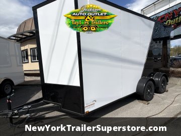 2026 Quality Cargo 7x16 w/ 7'5 Ceiling, Rear Wing, Two-Tone, Blackout Package
