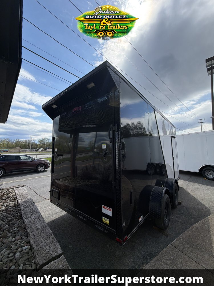 2026 Quality Cargo 7x16 w/ 7'5 Ceiling, Rear Wing, Two-Tone, Blackout Package