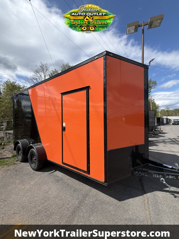 2026 Quality Cargo 7x16 w/ 7'5 Ceiling, Rear Wing, Two-Tone, Blackout Package