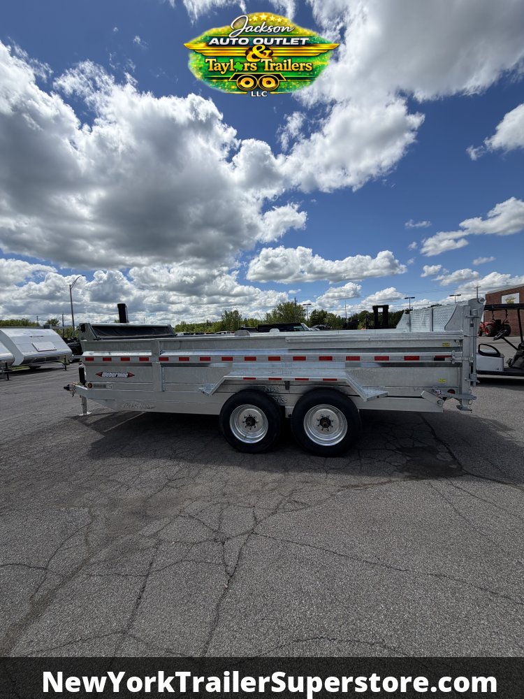 2026 Weberlane 82x16 Galvanized Dump Trailer 17.9K GVW w/ Barn Door Ramp Combo