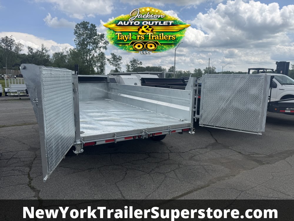 2026 Weberlane 82x16 Galvanized Dump Trailer 17.9K GVW w/ Barn Door Ramp Combo