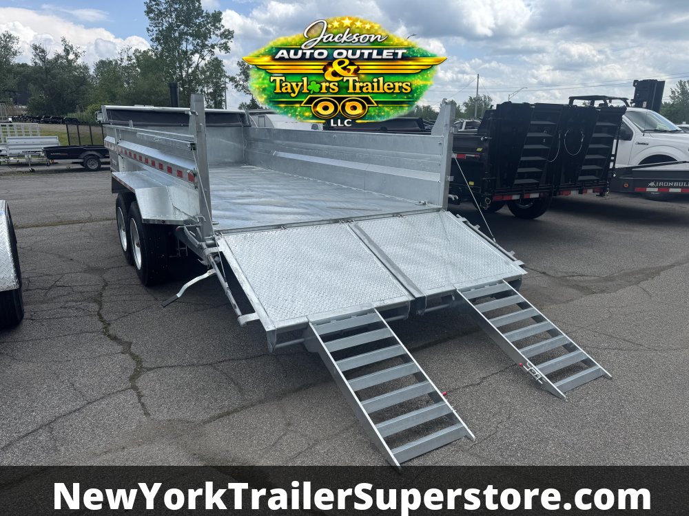 2026 Weberlane 82x16 Galvanized Dump Trailer 17.9K GVW w/ Barn Door Ramp Combo