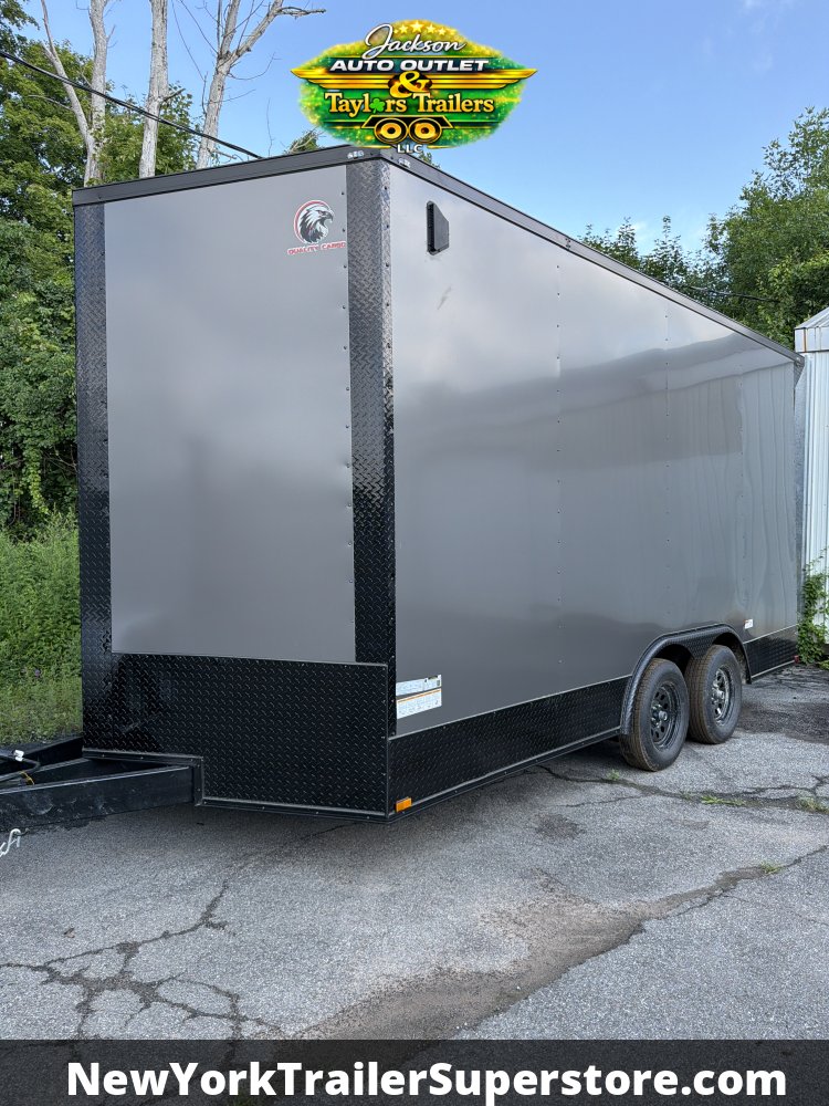 2027 Quality Cargo 8.5x16 Contractor Job Trailer w/ 8' Ceiling, Rear Wing w/ Lights, Blackout Packag