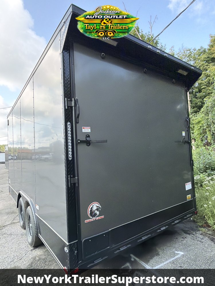 2027 Quality Cargo 8.5x16 Contractor Job Trailer w/ 8' Ceiling, Rear Wing w/ Lights, Blackout Packag