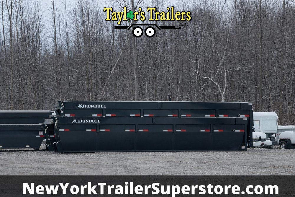 2026 Iron Bull 83x20TA Roll Off Gooseneck Dump Trailer I-Beam 16k GVW w/ 2- Gray Bins