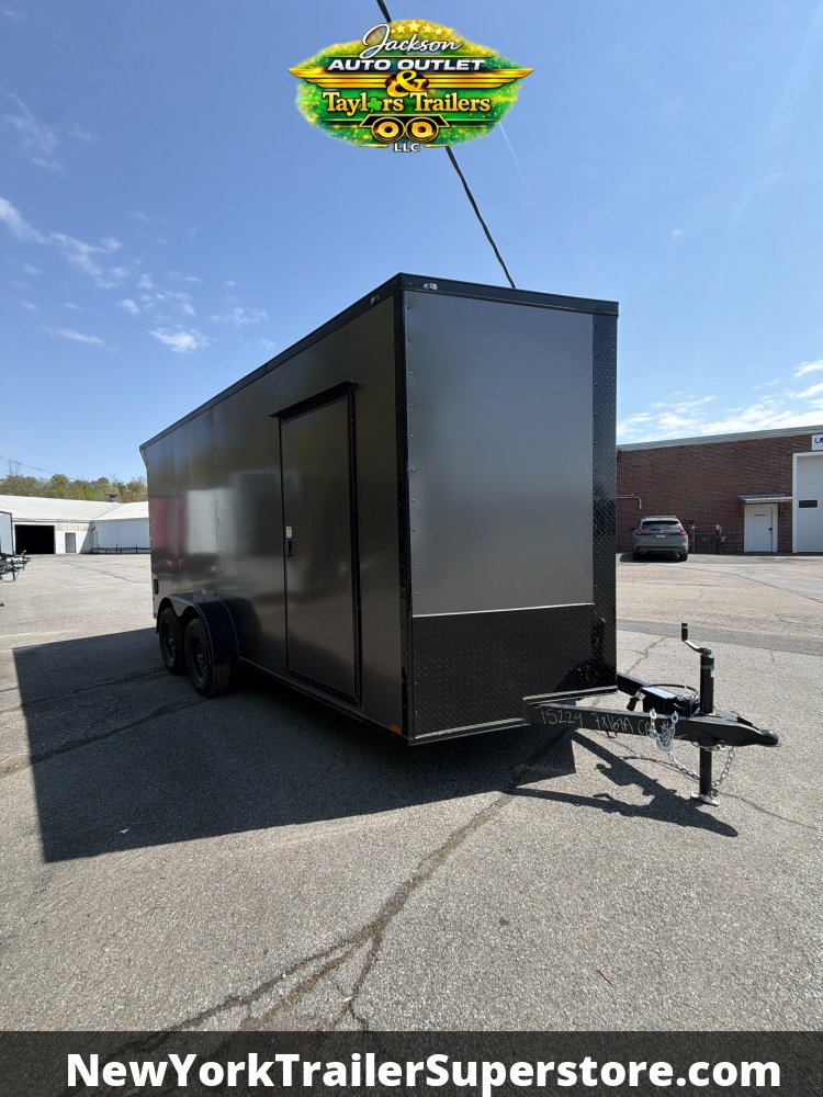 2026 Quality Cargo 7x16TA 7k GVW w/ 7' Ceiling, Rear Wing, Black Out Package, PolyCore Sides