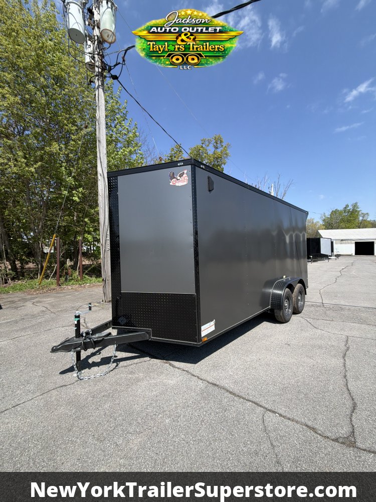 2026 Quality Cargo 7x16TA 7k GVW w/ 7' Ceiling, Rear Wing, Black Out Package, PolyCore Sides