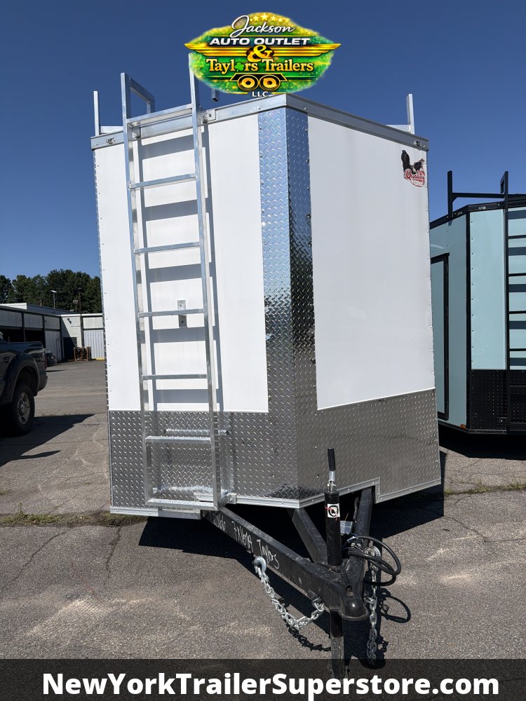 2026 Quality Cargo 7x16TA 7k GVW w/ 7' Ceiling, Ladder Racks, Walkable Roof, & Black Out Package