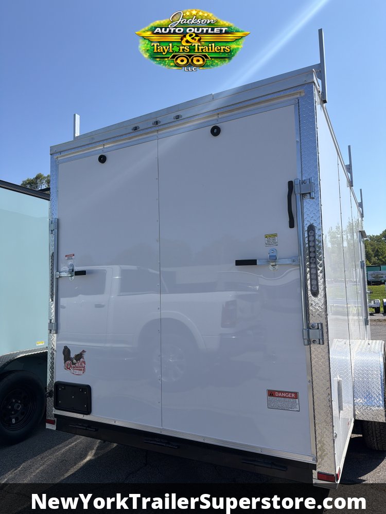 2026 Quality Cargo 7x16TA 7k GVW w/ 7' Ceiling, Ladder Racks, Walkable Roof, & Black Out Package