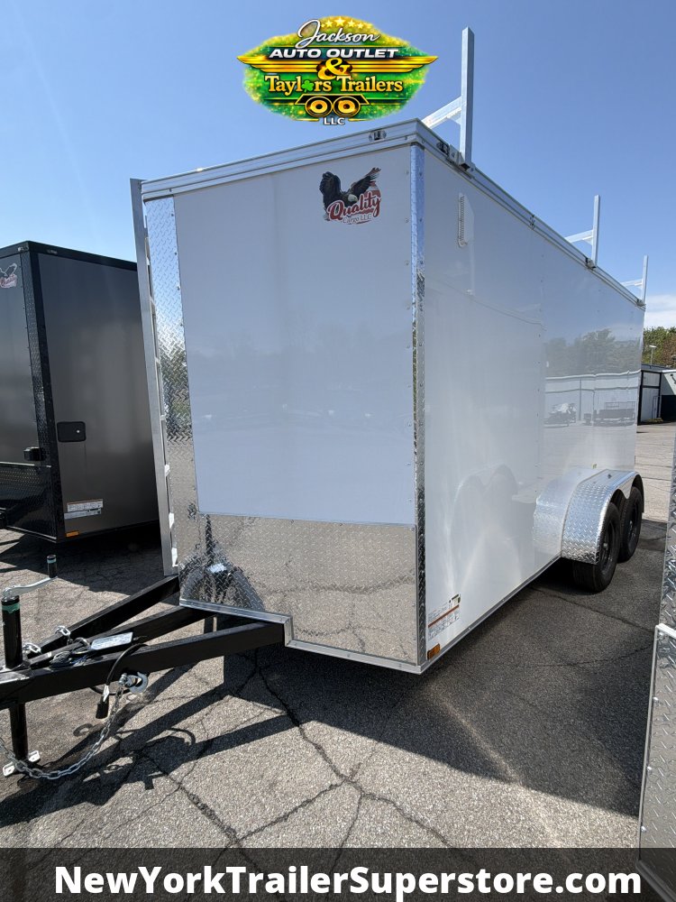 2026 Quality Cargo 7x14 w/ 6'6 Ceiling, Walkable Roof, Ladder & Ladder Racks