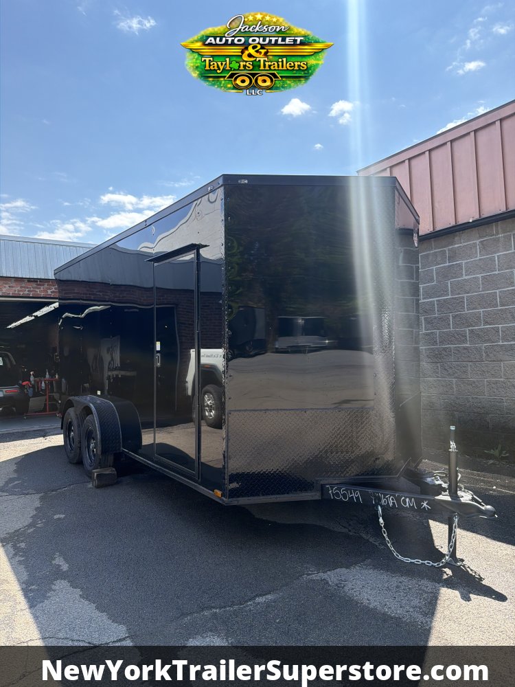 2026 Quality Cargo 7x16TA 7k GVW w/ 7' Ceiling, Rear Wing, Black Out Package, PolyCore Sides