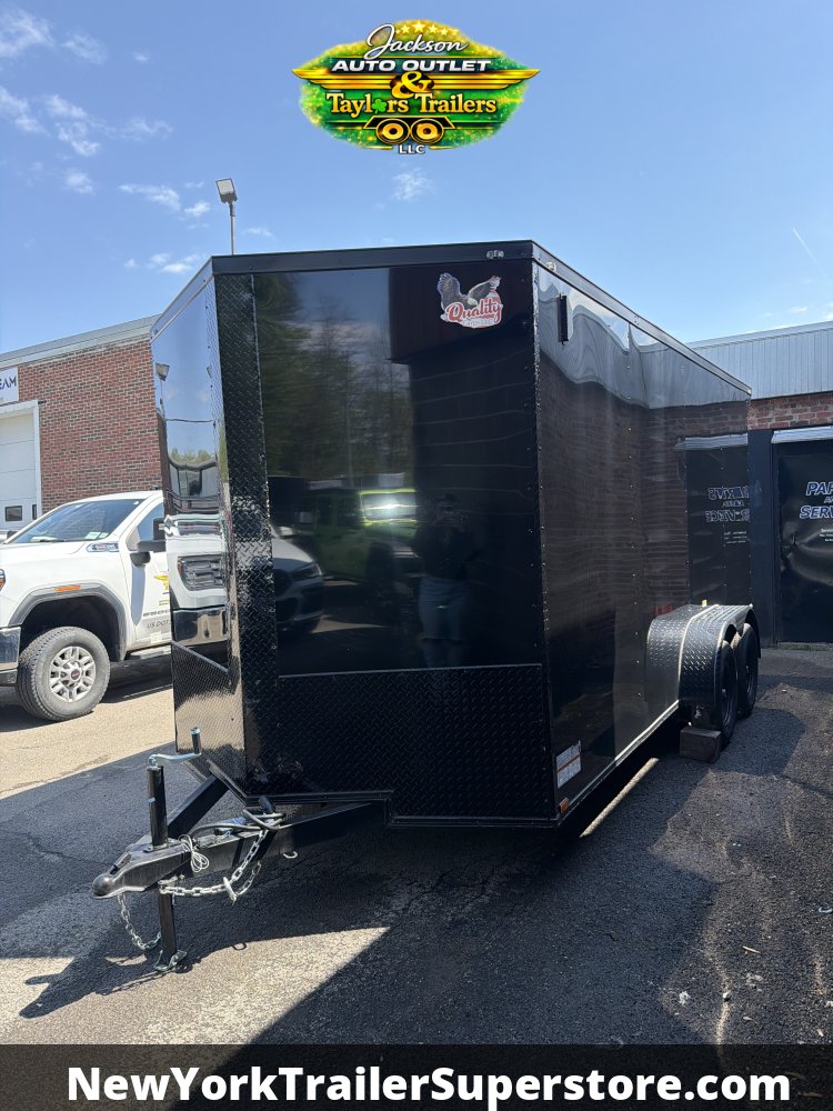 2026 Quality Cargo 7x16TA 7k GVW w/ 7' Ceiling, Rear Wing, Black Out Package, PolyCore Sides