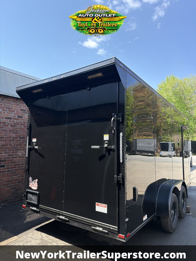 2026 Quality Cargo 7x16TA 7k GVW w/ 7' Ceiling, Rear Wing, Black Out Package, PolyCore Sides