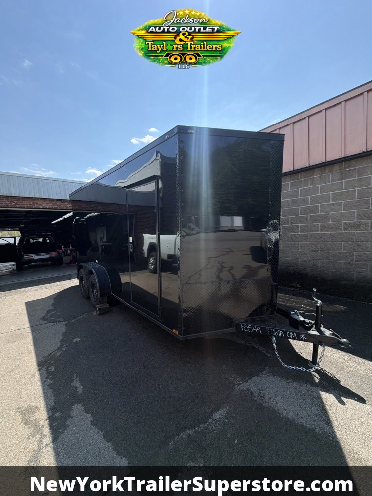 2026 Quality Cargo 7x16TA 7k GVW w/ 7' Ceiling, Rear Wing, Black Out Package, PolyCore Sides
