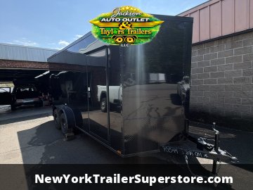 2026 Quality Cargo 7x16TA 7k GVW w/ 7' Ceiling, Rear Wing, Black Out Package, PolyCore Sides