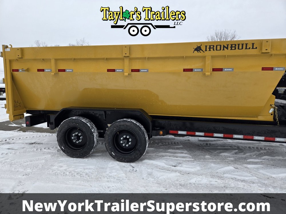 2026 Iron Bull 83x16TA Roll Off Gooseneck Dump Trailer I-Beam 16k GVW w/ 1-Yellow Bin