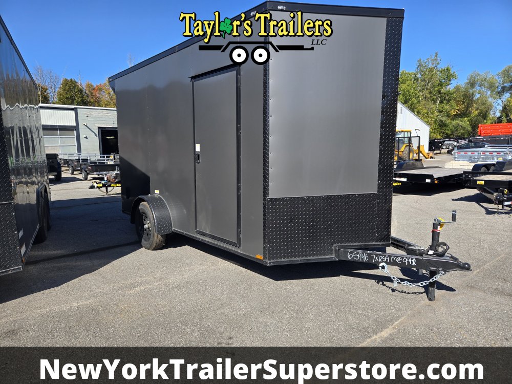 2026 Quality Cargo 7'X12'SA 3500 GVW, 7' Ceiling, D-Rings, Blackout & Wing