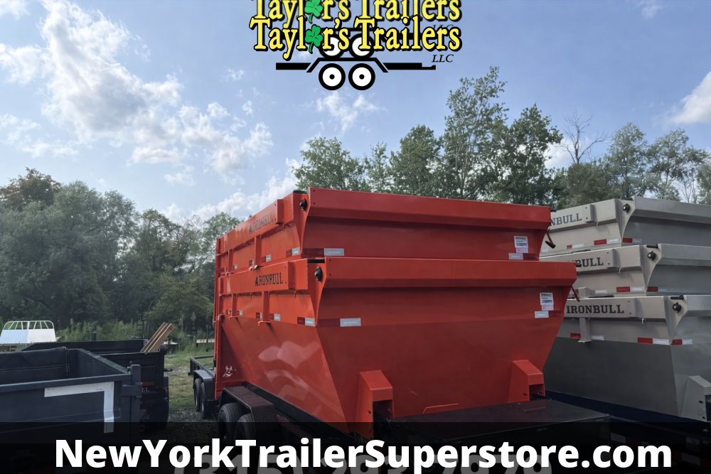 2026 Iron Bull 83x16TA Roll Off Dump Trailer 15k GVW w/ 2 Orange Bins