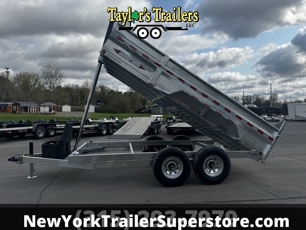 2026 Weberlane 7x14 Galvanized Dump Trailer 15.6K GVW w/Tarp Kit