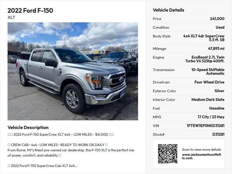 2022 Ford F150 SuperCrew Cab Pickup