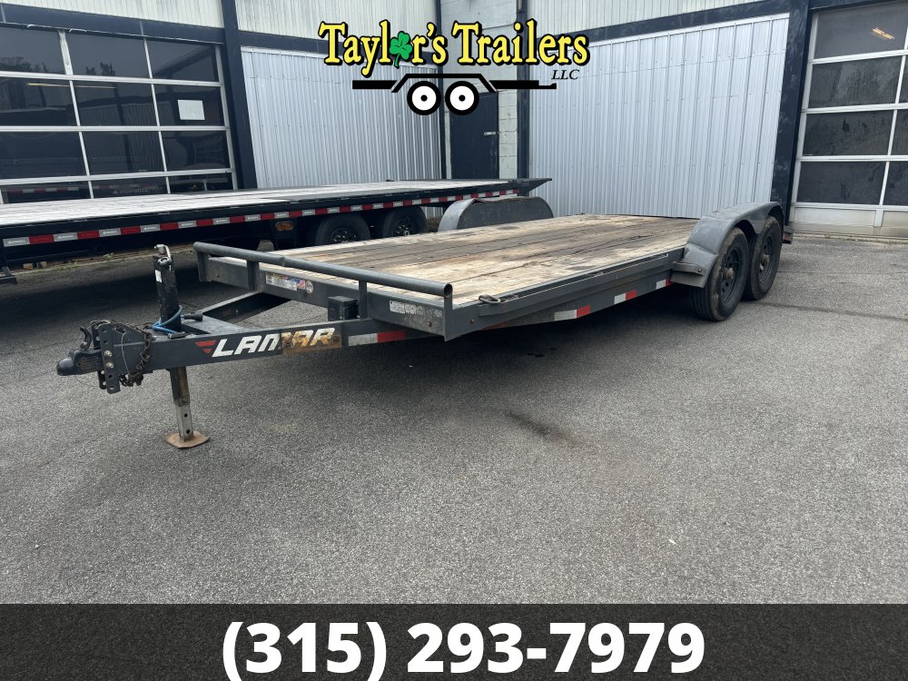 2022 Used Lamar 7x18 7000Gvw Wood Deck Car Hauler Has Dents & Dings