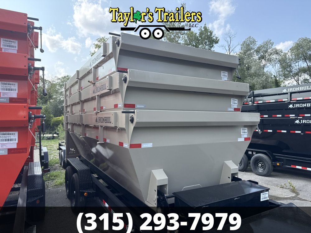 2026 Iron Bull 83x16TA Roll Off Dump Trailer 15k GVW w/ 3 16 Yard Bins & Tarp Kits
