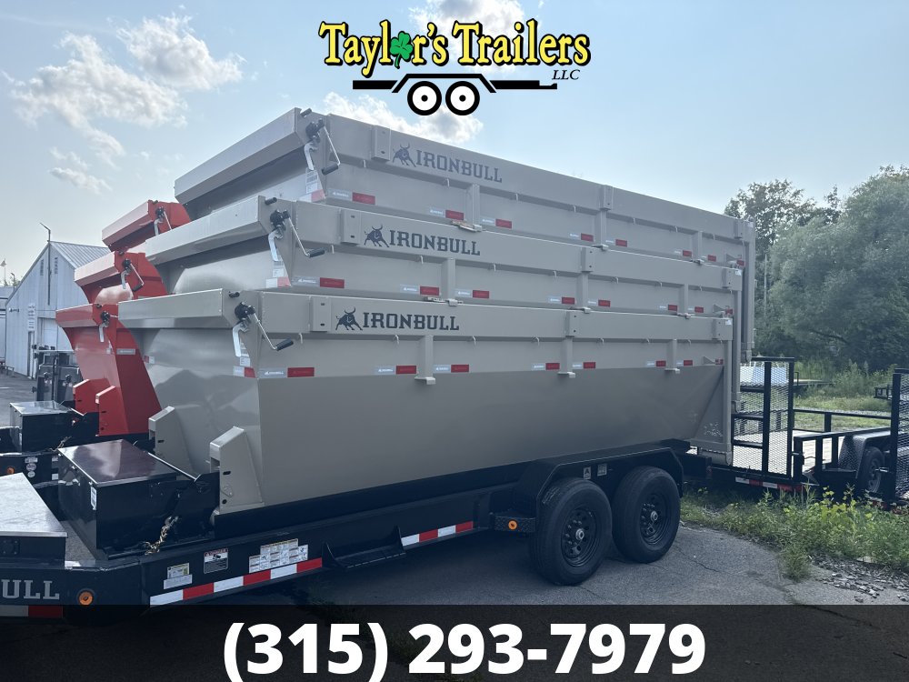 2026 Iron Bull 83x16TA Roll Off Dump Trailer 15k GVW w/ 3 16 Yard Bins & Tarp Kits
