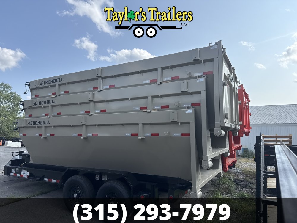 2026 Iron Bull 83x16TA Roll Off Dump Trailer 15k GVW w/ 3 16 Yard Bins & Tarp Kits