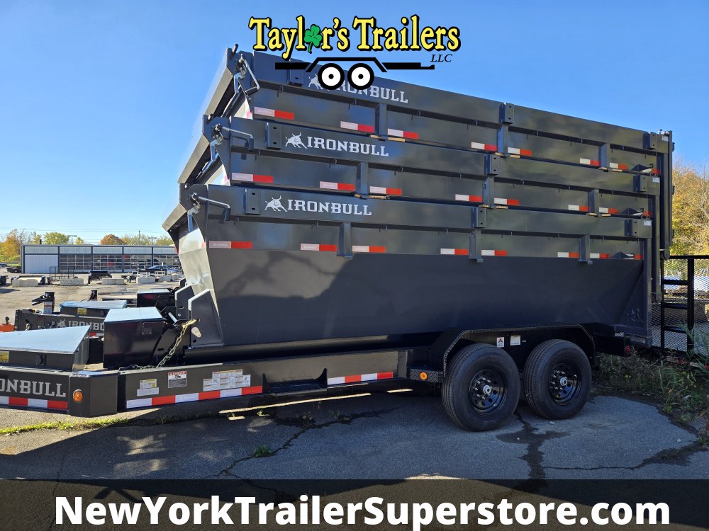 2026 Iron Bull 83x16TA Roll Off Dump Trailer 15k GVW w/ 3 16 Yard Bins & Tarp Kits