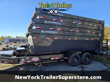2026 Iron Bull 83x16TA Roll Off Dump Trailer 15k GVW w/ 3 16 Yard Bins & Tarp Kits