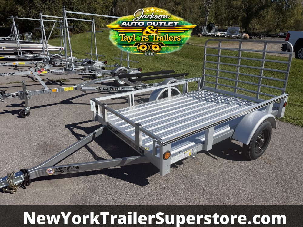 2026 Stirling 5 x 8 SA Galvanized Utility Trailer w/ Rail Sides