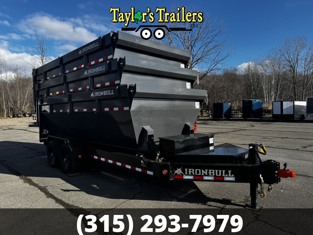 2025 Iron Bull 83x16 Roll Off Dump Trailer With Three Bins w/Tarp Kits14,000 GVW