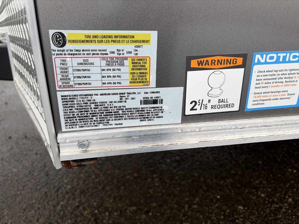 Wells Cargo 6x12 7,000 Enclosed Cargo